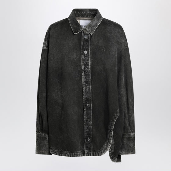 The Attico Black washed denim shirt