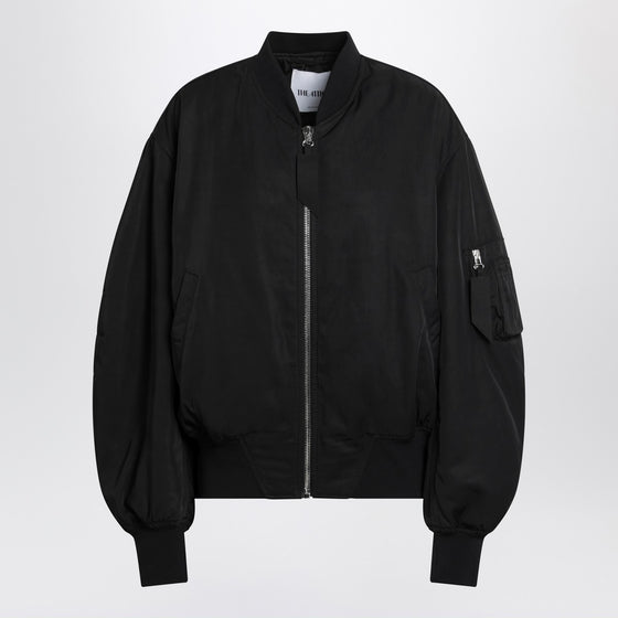 The Attico Black zip bomber jacket