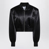 The Attico Black shiny cropped bomber