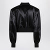 The Attico Black shiny cropped bomber