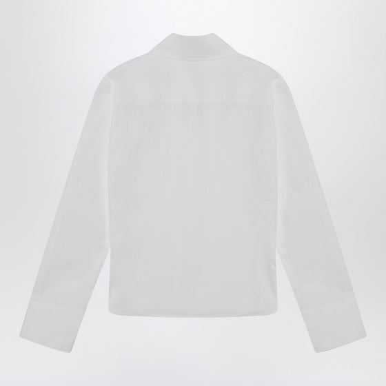 The Attico White asymmetric cotton shirt