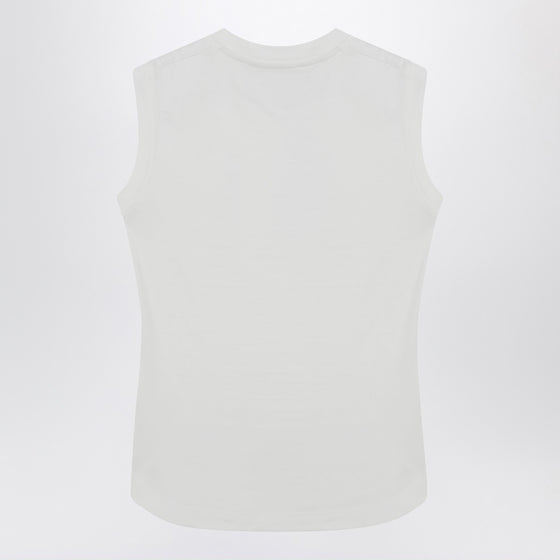The Attico White tank top with shaped hem