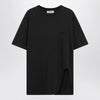 The Attico Black washed T-shirt with shaped hem