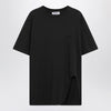 The Attico Black washed T-shirt with shaped hem