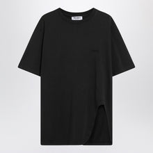  The Attico Black washed T-shirt with shaped hem