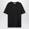 The Attico Black washed T-shirt with shaped hem