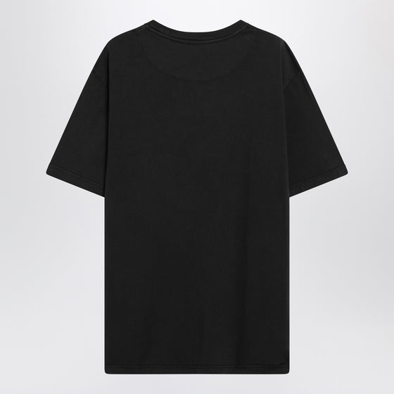 The Attico Black washed T-shirt with shaped hem