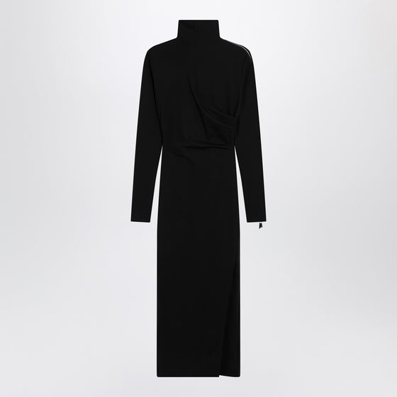 The Attico Black turtleneck dress with zip detail