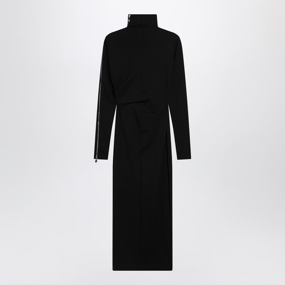 The Attico Black turtleneck dress with zip detail