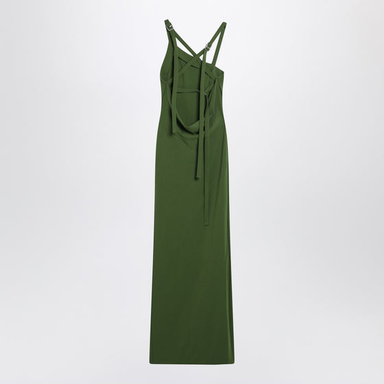 The Attico Long green dress with slit