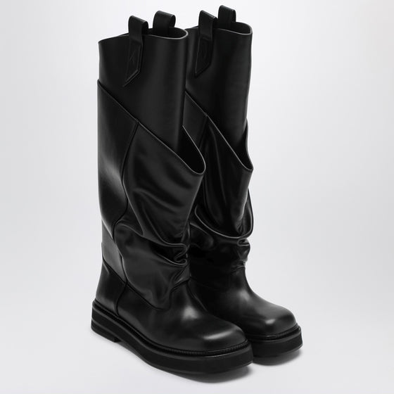 The Attico Black leather La Passeggiata boots