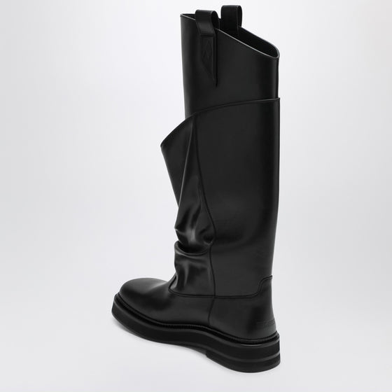 The Attico Black leather La Passeggiata boots