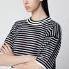 Roberto Collina Black/white striped cotton-blend sweater