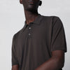 Roberto Collina Regular-fit cotton crepe knit polo in dark brown