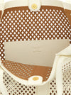 Twin Set Openwork Leather Shopping Bag
