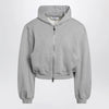The Attico Boxy zip-up hoodie in melange grey cotton