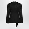 The Attico Black virgin wool tuxedo jacket with satin lapels