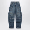 The Attico Fern washed blue cargo trousers