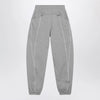 The Attico Long jogger pants in melange grey cotton jersey