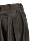 The Attico Brown Leather Bermuda Shorts