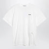 The Attico Oversized cotton jersey T-shirt with cutout hem, white