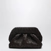 THEMOIRè Brown Gathered Vegan Leather Clutch