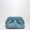 THEMOIRè Blue ruched vegan leather Bios clutch