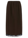 Twin Set Satin Froissé And Lace Skirt