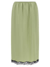 Twin Set Satin Froissé And Lace Skirt