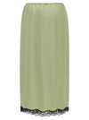 Twin Set Satin Froissé And Lace Skirt