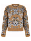 Twin Set Jacquard Wool Blend Sweater