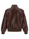 Twin Set Leather Effect Bomber Jacket