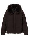 Yves Salomon Flannel Down Jacket With Mittens