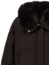 Yves Salomon Flannel Down Jacket With Mittens