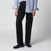 Santaniello Black cotton and linen trousers