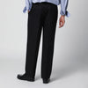Santaniello Black cotton and linen trousers