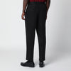 Santaniello Black cotton and linen trousers
