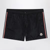 Moncler Black swim shorts with logo patch