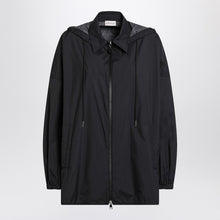  Moncler Black zip parka in nylon