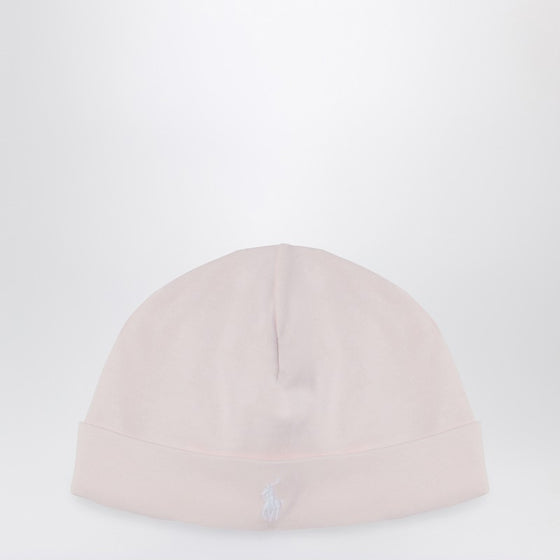 Polo Ralph Lauren Light pink cotton bonnet with logo