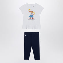  Polo Ralph Lauren White/navy blue cotton two-piece set with print