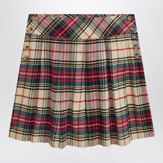 Polo Ralph Lauren Cream/red cotton twill tartan skirt