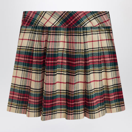 Polo Ralph Lauren Cream/red cotton twill tartan skirt