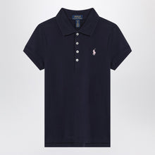  Polo Ralph Lauren Navy blue cotton polo shirt with embroidered logo