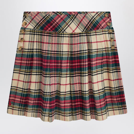 Polo Ralph Lauren Cream/red cotton twill tartan skirt