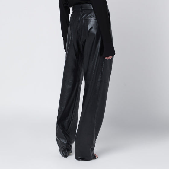 Francesco Murano Black faux leather trousers