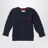 Polo Ralph Lauren Navy blue cotton cable-knit sweater