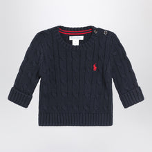  Polo Ralph Lauren Navy blue cable-knit cotton sweater