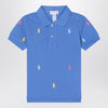 Polo Ralph Lauren Light blue polo shirt with colourful logo embroidery