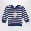 Polo Ralph Lauren White/navy blue striped sweatshirt with print
